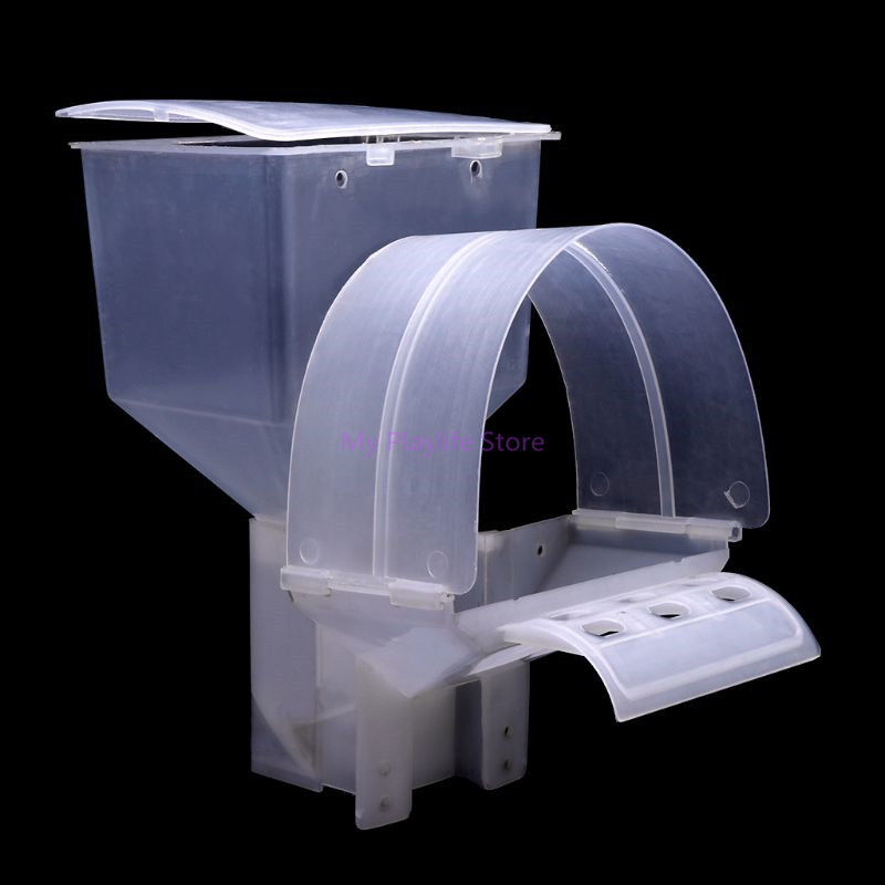 Pigeon Automatic Feeder Single Hole Feeding Case Hanging Cage Birds Parrot Food Dispenser Device Box Plastic Container C42
