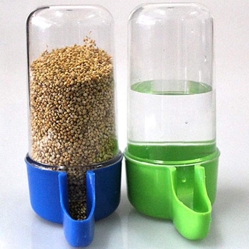 Plastic Automatic Bird Pet Feeder Food Water Bottle Feeder Storage Parrot Cage Drink Container 50/200ml