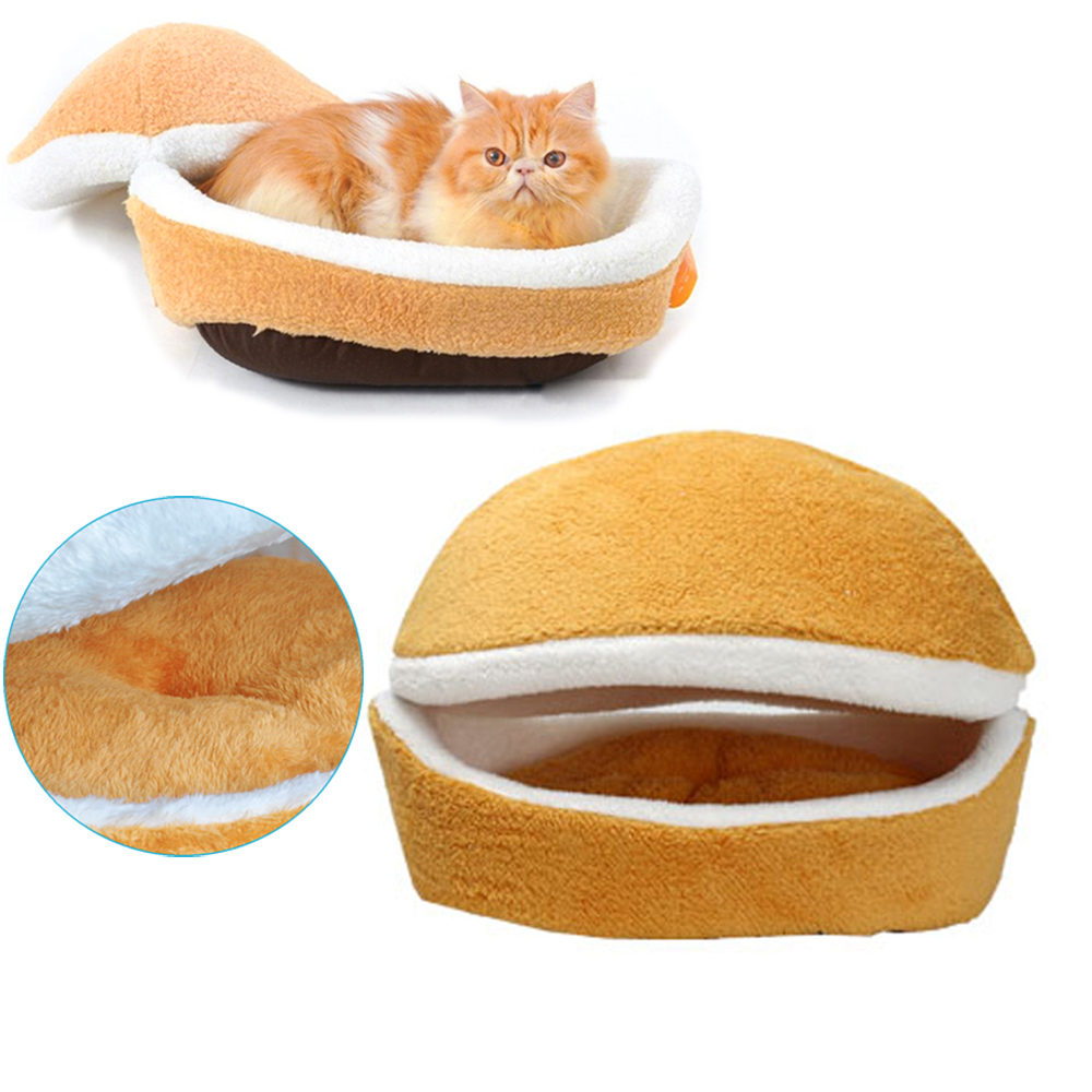 Removable Cats Sleeping Bag Sofas Mat Hamburger Dog House Short Plush Exploding Kittens Bed Warm Puppy Kennel Nest Pets Products
