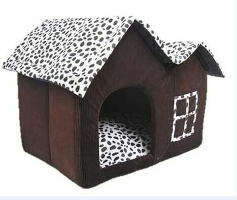 Removable Dog Beds Double Pet House Brown Dog Room Cat Beds Dog Cushion Luxury Pet Products 54 x 41 x 42 cm