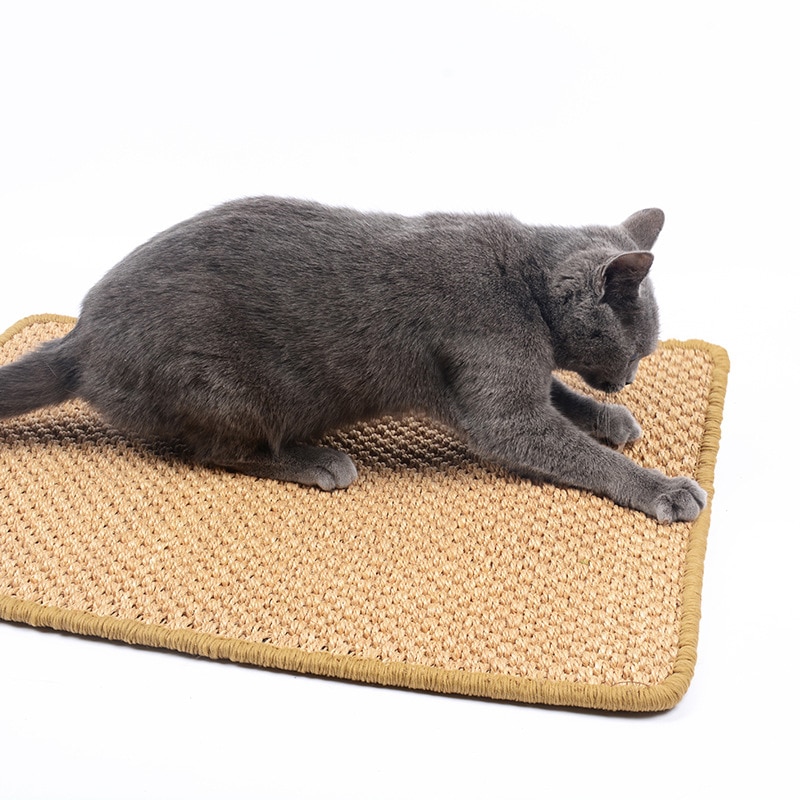 Sisal Pet Cat Scratch Board Cat Food Sleeping Breathable Mat Floor Cushion Carpet Cats Bed Toy Claw Care Accessory Random Color