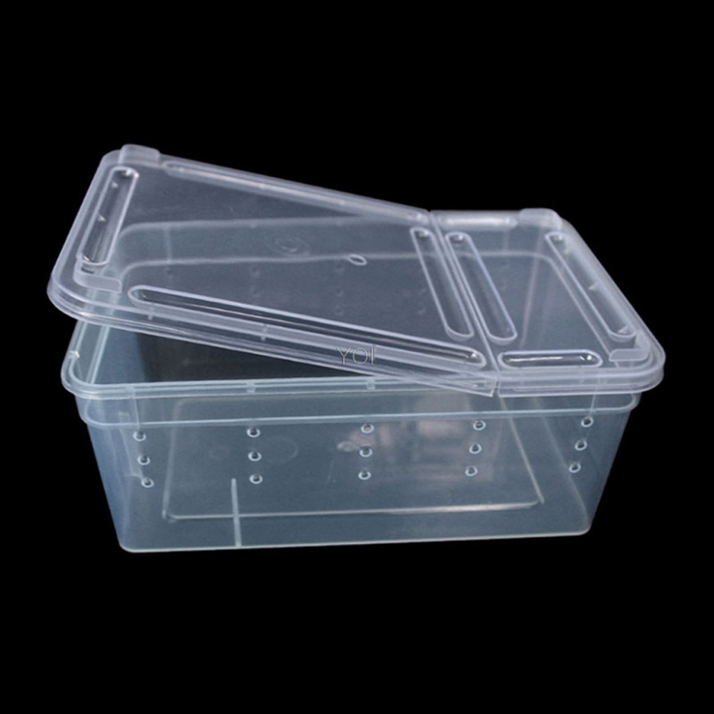 Terrarium for reptiles Transparent Plastic Box Insect Reptile Transport Breeding Live Food Feeding Box