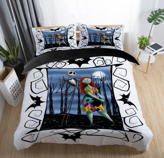 The Nightmare Before Christmas Printed Bedding Set Adult Kids Popular Duvet Cover Set Pillowcase Twin Full Queen King Bed Linens
