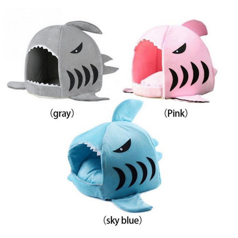 Unique Shark-mouth Shaped Sof Pet Dog House Warm Plush Dog Bed Waterproof Pet Nest Dog Warm Nest For Cat Puppy 3 Drop Shipping