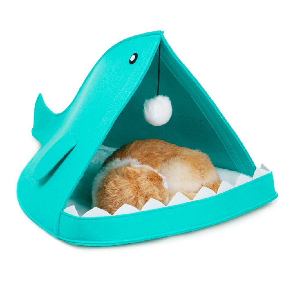 Unique Whale Shape Comfortable Pets Cats Bed Breathable Felt Pet Cats Cushion Cat Bed House Pets Accessories