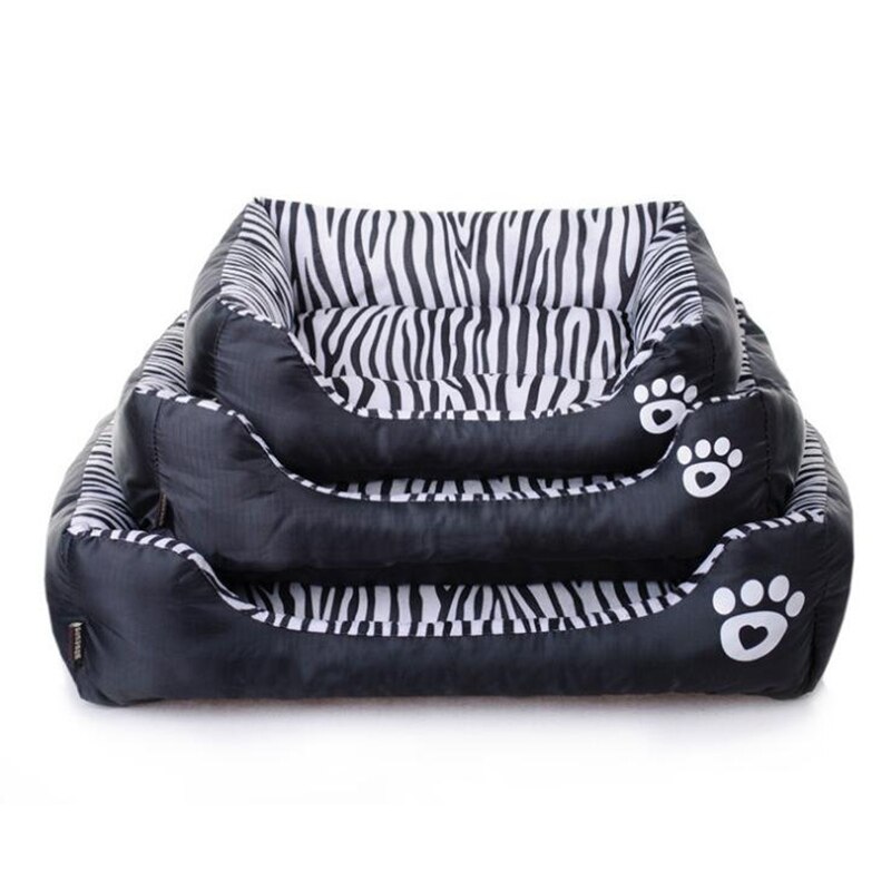 Waterproof Pet Dog Beds Black White Striped 3 Sizes Beds For Dog Puppy Dogs Soft Sofas Dogs Product Supplies Cama Para Cachorro