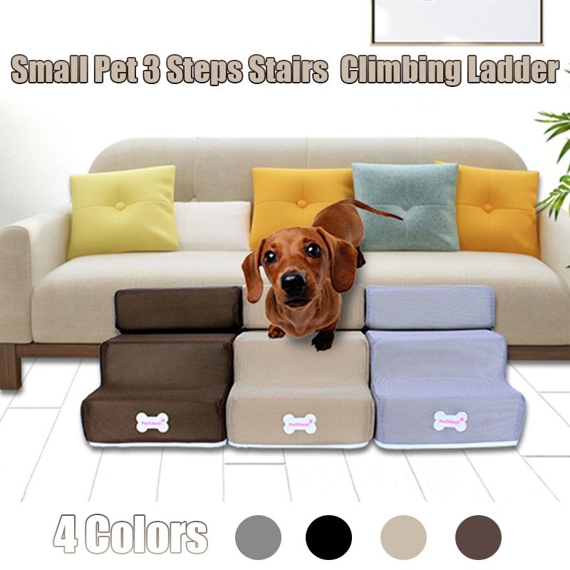 Pet Bed Stairs Pet Stairs 2/3 Ladder Dog House Puppy Cat Bed Steps Mesh Foldable Detachable Pet Bed Cat Dog Ramp Puppy Supplies