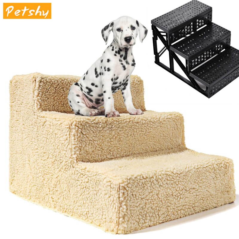 Petshy Pet Dog Ladder Steps for Dogs Cat Bed House Climbing Ramp Ladder Puppy Small Medium Dog Stairs Cat Staircase Pet Supplies