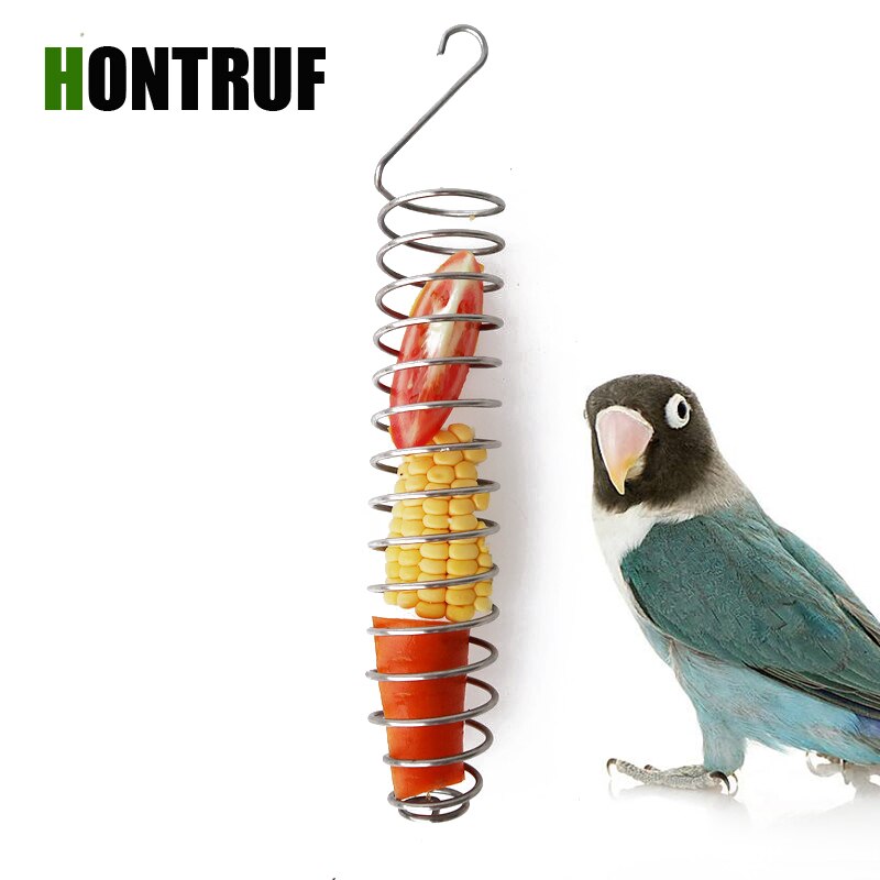 Stainless Steel Parrot Bird Food Baskets Foraging Equipment Fruit Vegetable Basket Parrot Toy Pet Puzzle Training Toy