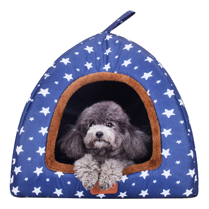 Dog Cave Foldable Printed Stars Winter Warm Bed For Pet dog beds for medium dogs camas para perro House for cats