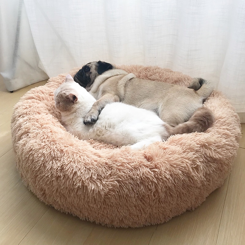 Dog wool coat pet round bed cushion for small dogs medium large cat winter dog kennel pet bed