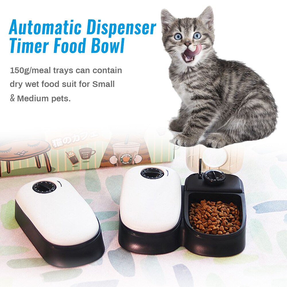 Pet Cat Dog Timing Feeder Pets Dogs Cats Timer Feeders Food Bowl Automatic Pet Dry Food Dispenser Dish Bowl For Cats Dogs
