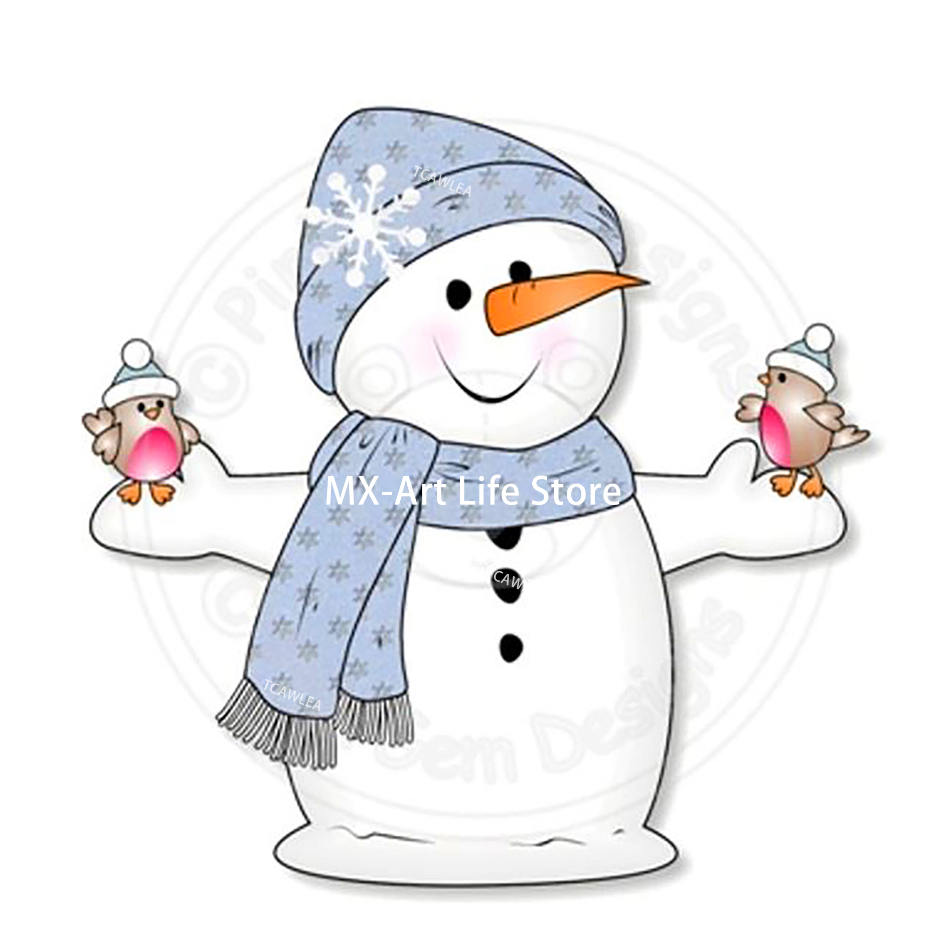 2020 Christmas Snowman and Bird Cutting Dies Baby Doll Stencil for DIY Scrapbooking Craft Cards Decoration