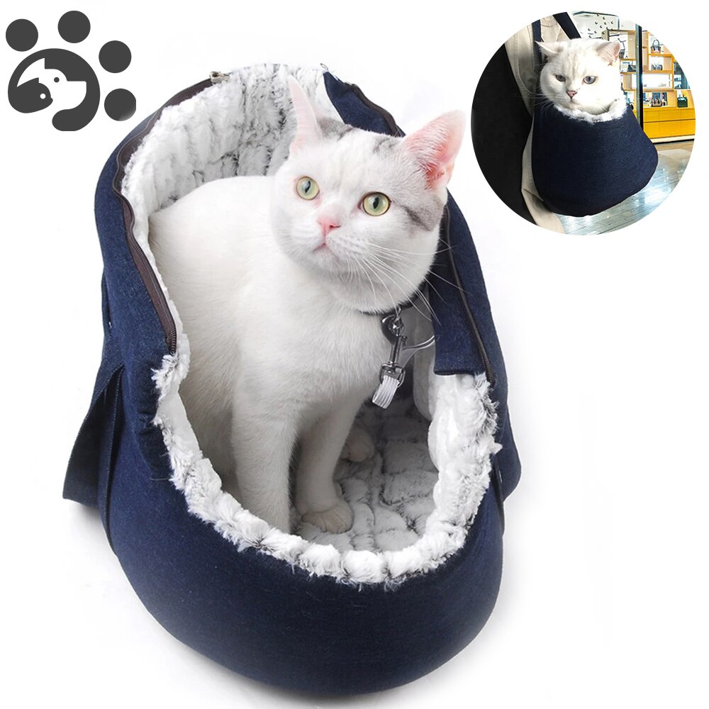 Cat Carrier Outdoor Travel Shoulder Dual Use Handbag for Small Dogs Winter Warm Soft Dog Cat Bed Pet Supplies Cat Carrier BD0069