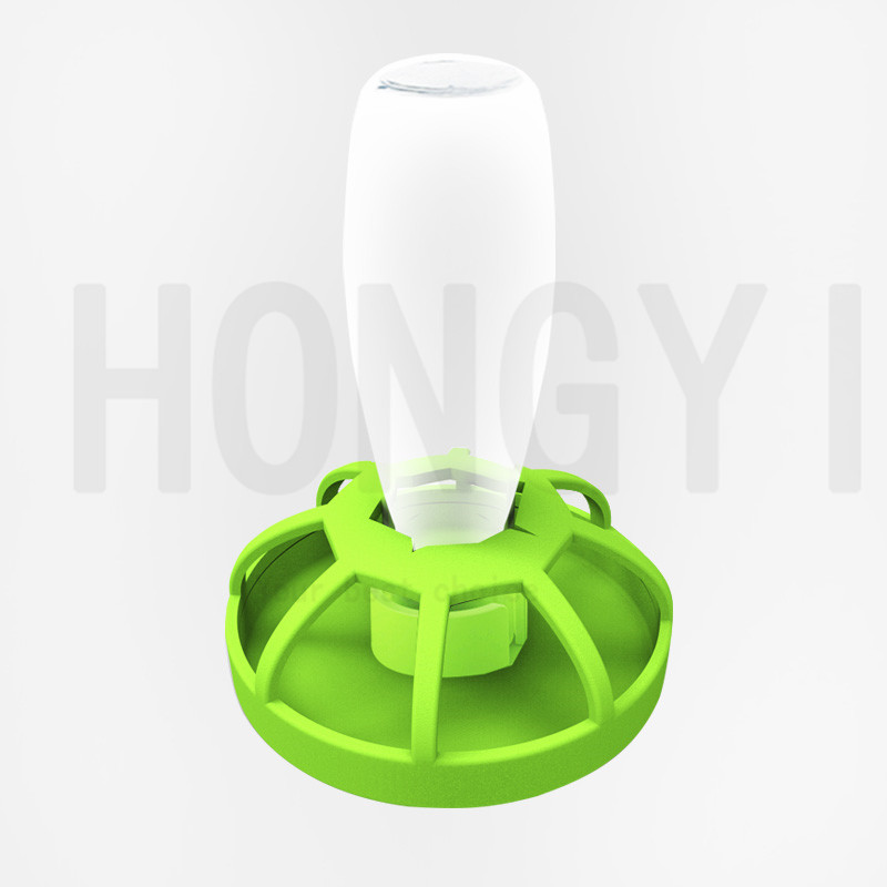 HONGYI 1 piece pet reptile automatic water feeder water drinker dispenser bottle feeder round tray creative turtle food bowl