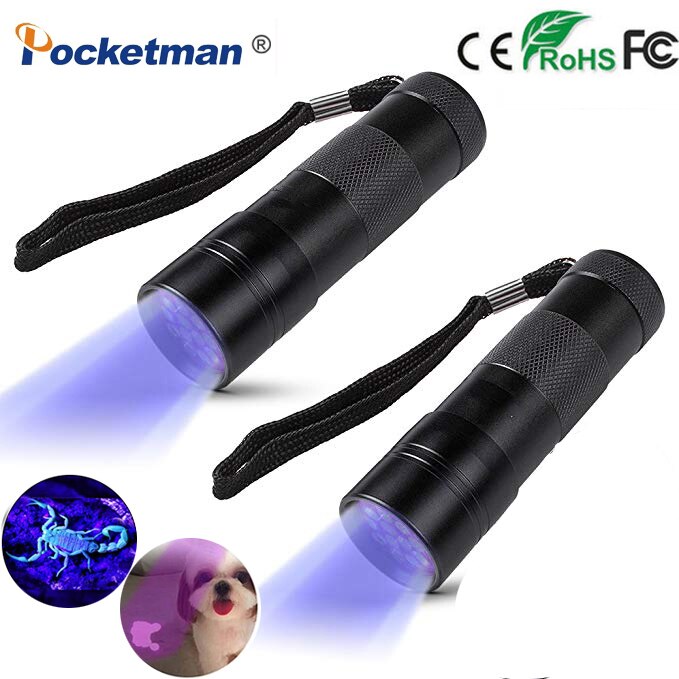 Portable UV Flashlight led mini led torch Detector for Pets Urine Stains Ultra Violet lanterna Waterproof power by 3AAA Battery