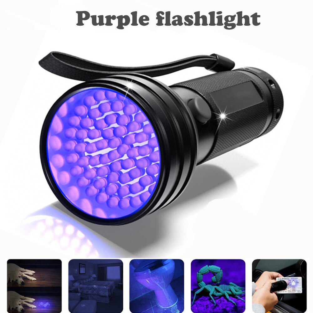 Portable UV Flashlight Waterproof Detector Light 51 F5 violet LEDs Lamp for Dog Cat Urine Pet Stains Bed Bugs Scorpions