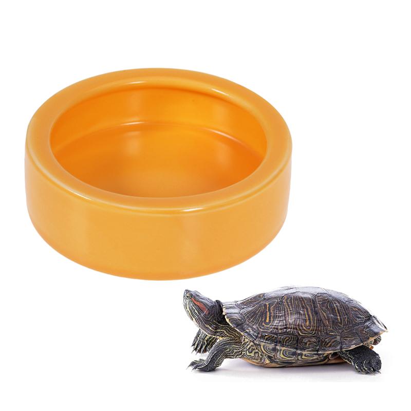 Reptile Food Basin Crawling Pet Anti-Escape Ceramics Food Basin Shrimp Food Round Dishes Small Fish Feeding Bowl Ornament
