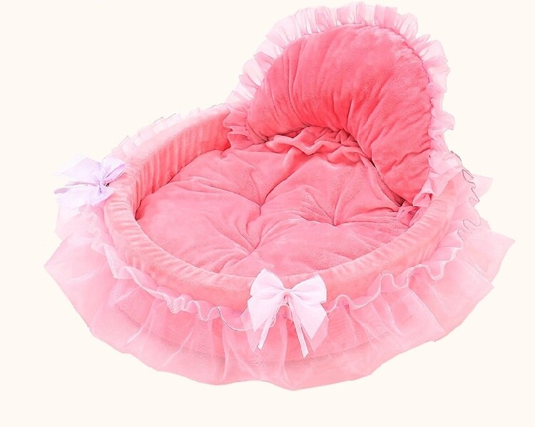 pink green Princess nest high elastic sponge tent lace washable kennel nest cradle Dog House Dog pet Cat Bed for small dogs