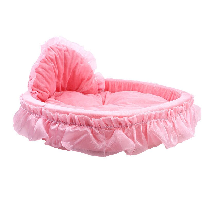 Princess Puppy Bed Puppy Bed Sofa Purple Pink Lace Cat House Small Dog Kennel Warm Soft Fleece New Pet Product Lit Pour Chat