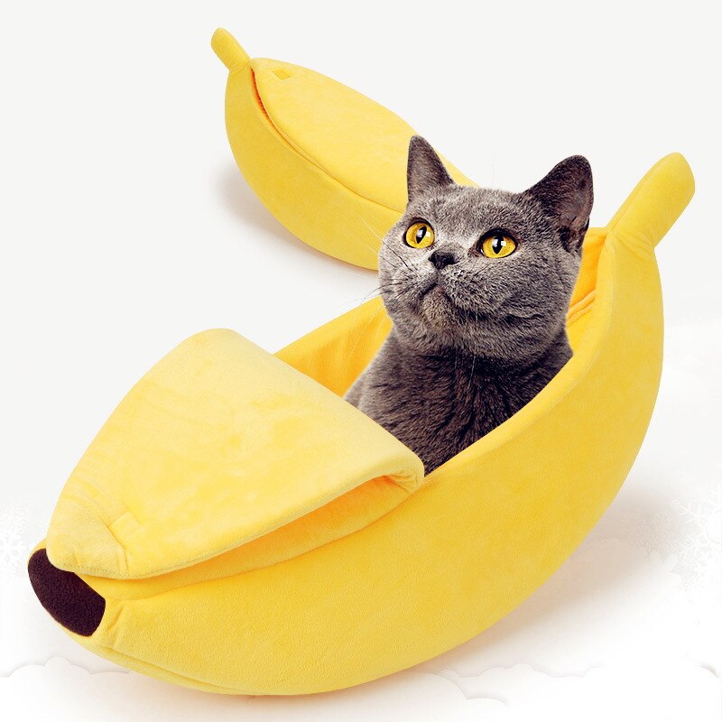 Spring-Banana Shape Pet Dog Cat Bed House Mat Durable Kennel Doggy Puppy Cushion Basket Warm Portable Dog Cat Supplies S/M/L/XL