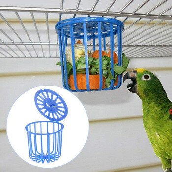 1PCS Bird Food Basket Plastic Multi-purpose Bird Feeder Basket Parrot Feeder Hanging Basket Container Toys Pet Bird Supplies