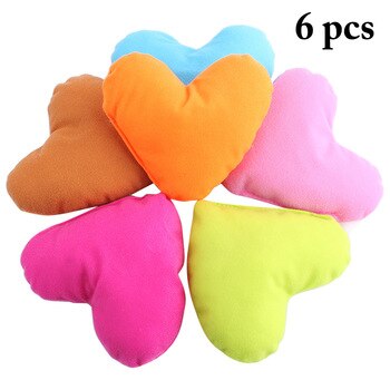 6pcs Creative Dog DIY Cushion Soft Plush Cute Heart Shape Pet Pillow Pet Bed Decoration Pillow Dog Bed for Dogs Cats Cage