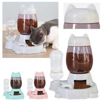 Automatic Pet Feeder Dog Cat Food Water Bowl Pet Feeding Bowl Puppy Cat Water Food Dispenser Dog Eating Drinking Dish