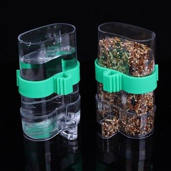 Can store water Bird Feeder Food Water Feeding Automatic Drinker Parrot Pet Dispenser Cage Clip