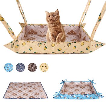 Cute Print Cooling Dog Bed Summer Dog Mat Cat Hammock Beds Puppy Sleeping Bed Pad Soft Cat Bed Summer Dog Sofa Beds For Dogs Cat