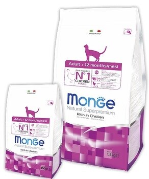 Monge Cat Adult food for adult cats Chicken, Cat food, for cats, 10 kg