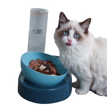 New Pet Automatic Water Feeder Dog Cat Food Bowl with Water Dispenser Double Bowl Drinking Raised Stand Dish Bowls Pet Supplies