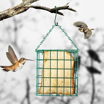 Outdoor Green Square Bread Block Bird Feeder Bird Food Device Suet Feeder Bird Cage