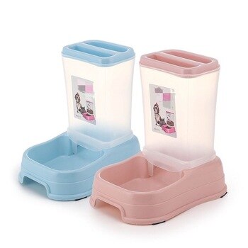 Pet Automatic Feeder Dog Cat Food Bowl Removable Plastic Kitten Puppy Feeding Dish Dispensers For Small Medium Cats