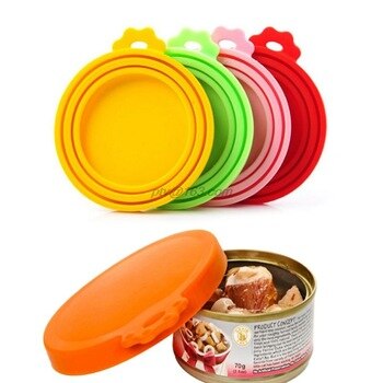 Portable Silicone Dog Cat Canned Lid Pet Food Cover Storage Lids Eco-friendly Practical Fresh-keeping Covers