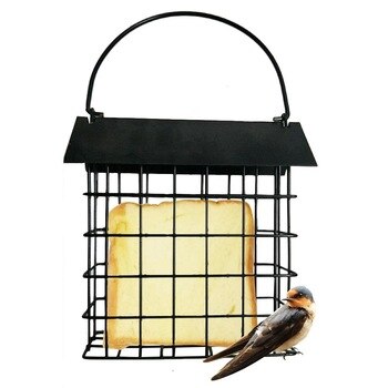 Square Bread Block Bird Feeder Outdoor Bird Food Device Suet Feeder Bird Cage House Bird Feeder with Roof Square Food Dispenser