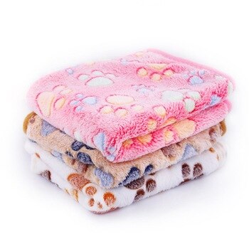 Thicken Pet Dog Blanket Paw Pattern Cat Dog Mats Breathable Soft Fleece Bed Blanket For Dog Cats Kitten Hamster Warm Blanket