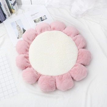 2020 Super Soft Dehaired Angora Material Flower Shape Pet Dog Cat Bed Mat Sweet Beautiful Autumn Winter Warm Pink White Grey