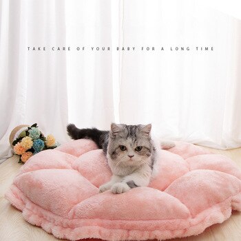 Cat Cushion Pink Flower Shape Cat Mat Multifunction Small Dog Bed Comfy Soft Warm Pet Bed 2020 Hot sale Machine Washable Pet Bed