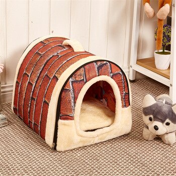 New Pet Supplies High Quality Dog House Soft Strawberry Cat Rabbit Bed House Kennel Doggy Warm Cushion Basket for Puppy Home