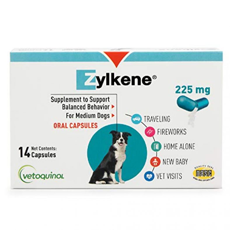 Vetoquinol Zylkene Behavior Support Capsules for Dogs & Cats, 225mg